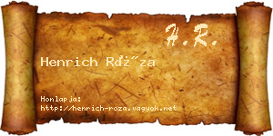 Henrich Róza névjegykártya